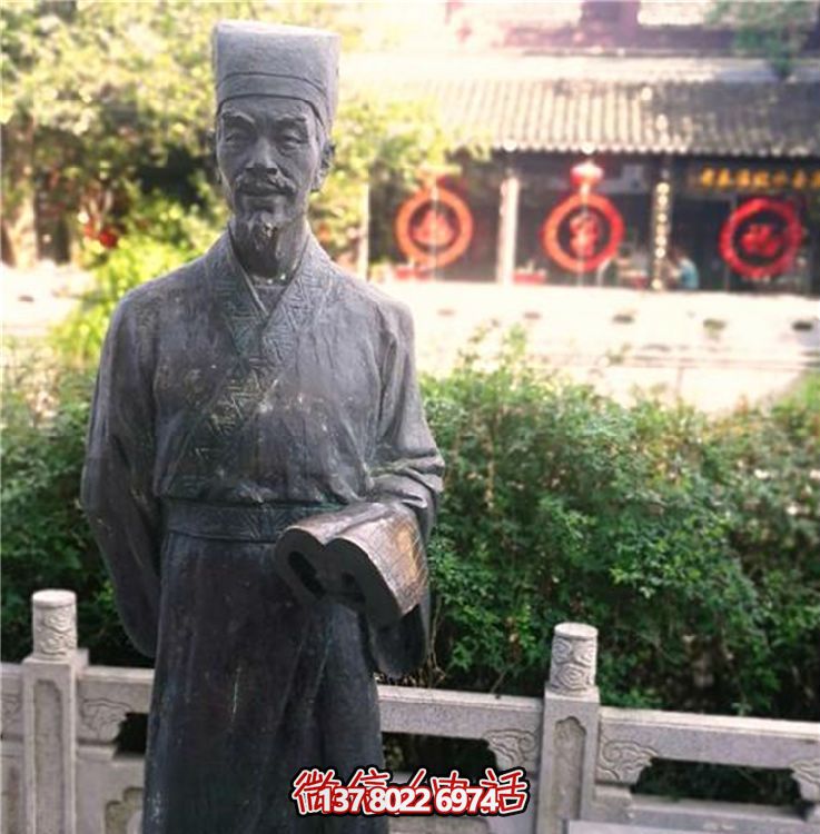 玻璃鋼仿古銅雕塑，為校園景區(qū)增添古代人物風(fēng)采