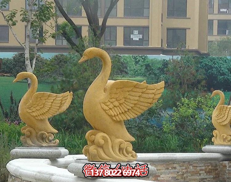 精美天鵝雕塑，唯美別墅景觀裝飾