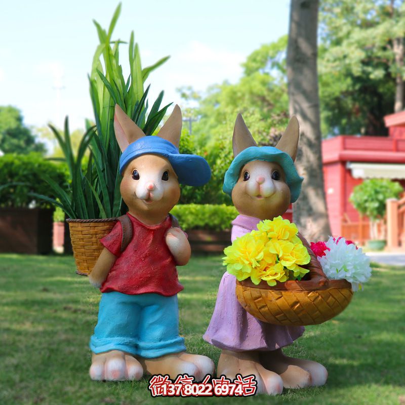 玻璃鋼兔子雕塑，只有可愛而不失大氣！