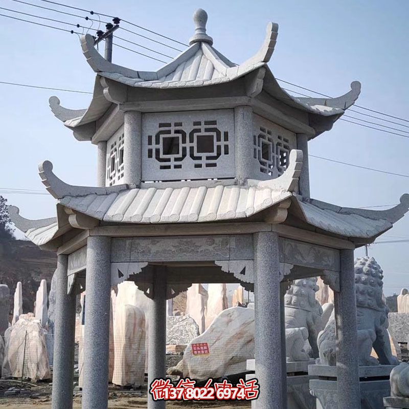 雙層仿古建涼亭，裝點(diǎn)花園、廣場，增添雕塑藝術(shù)氣息