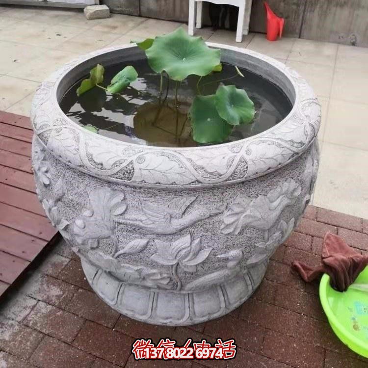 精美絕倫，濃濃古典風(fēng)情歐式別墅大理石浮雕魚缸擺件