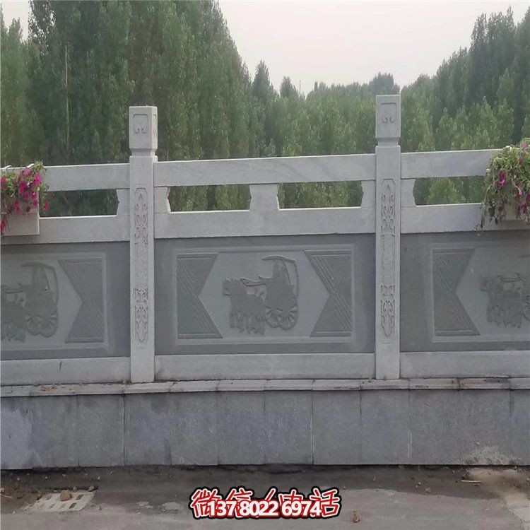精美大理石浮雕欄桿擺件，為公園裝飾添彩