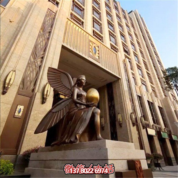 玻璃鋼仿銅西方女人物雕塑，為小區(qū)、寫字樓門前添彩