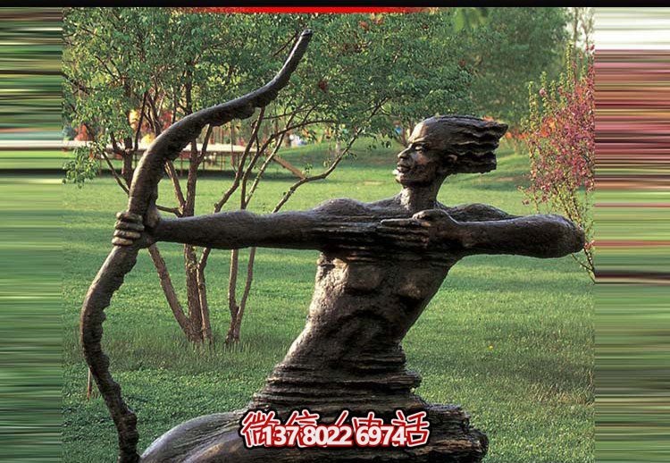 后羿射日雕塑，漆金鑄銅園林景區(qū)裝置