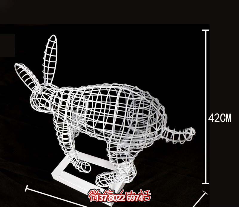 鏤空不銹鋼兔子雕塑，為您的室內裝飾添彩