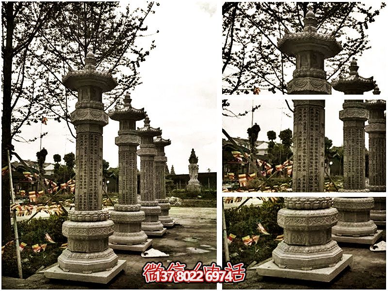 大理石經(jīng)幢，傳承歷史文化，融園林、寺院、刻字于一體