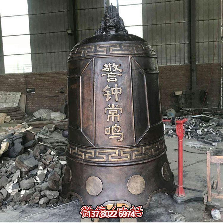大型仿銅鐘玻璃鋼雕塑，給景區(qū)、寺廟、園林帶來更多美好
