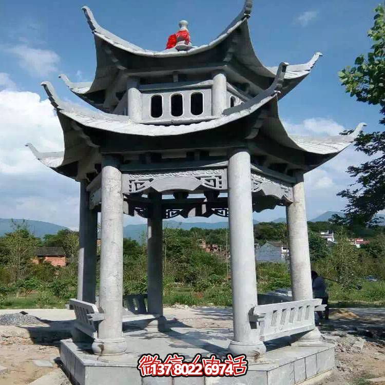 優(yōu)雅雙層石雕涼亭，給您的園林添彩