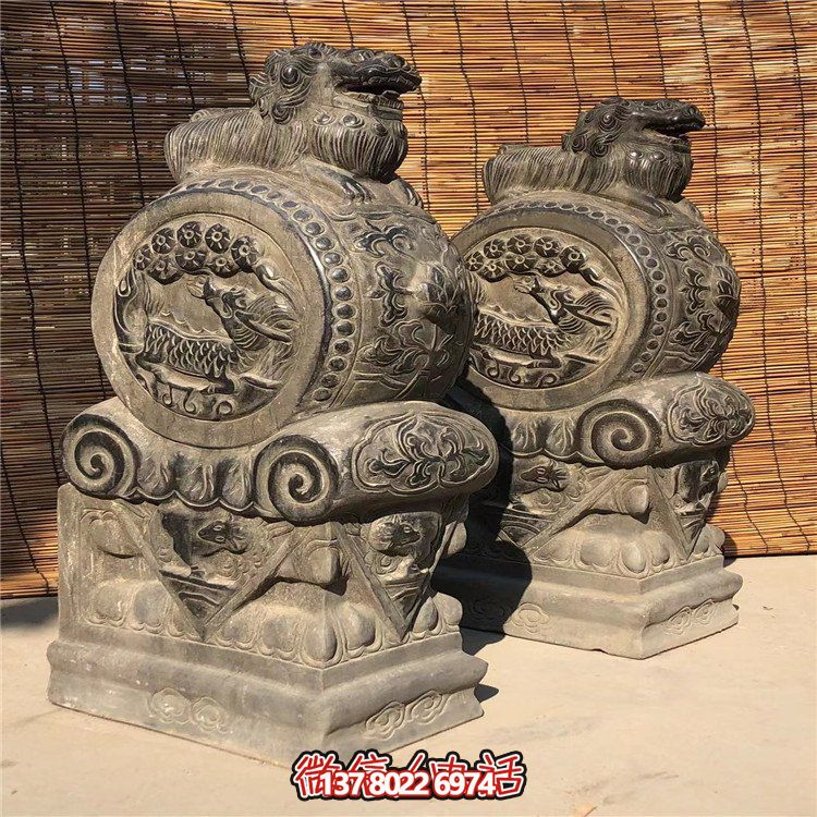 仿古石門墩，精致唯美