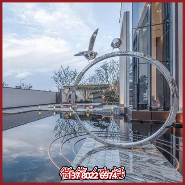 創(chuàng)意不銹鋼圓環(huán)雕塑——為酒店會所、戶外景觀增添幾何美感