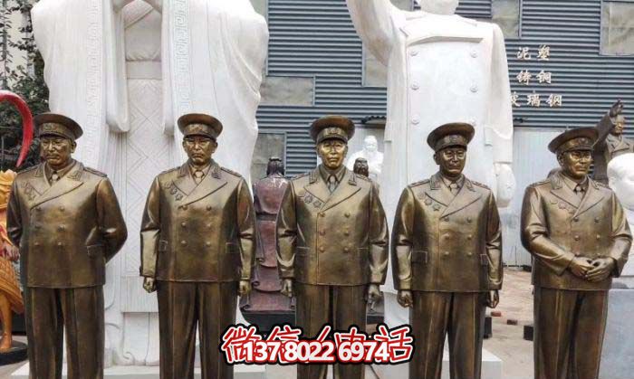 不銹鋼仿銅雕塑十大元帥雕像，精彩綻放在廣場
