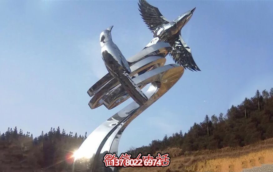 不銹鋼和平鴿雕塑，營造和諧的園林景觀