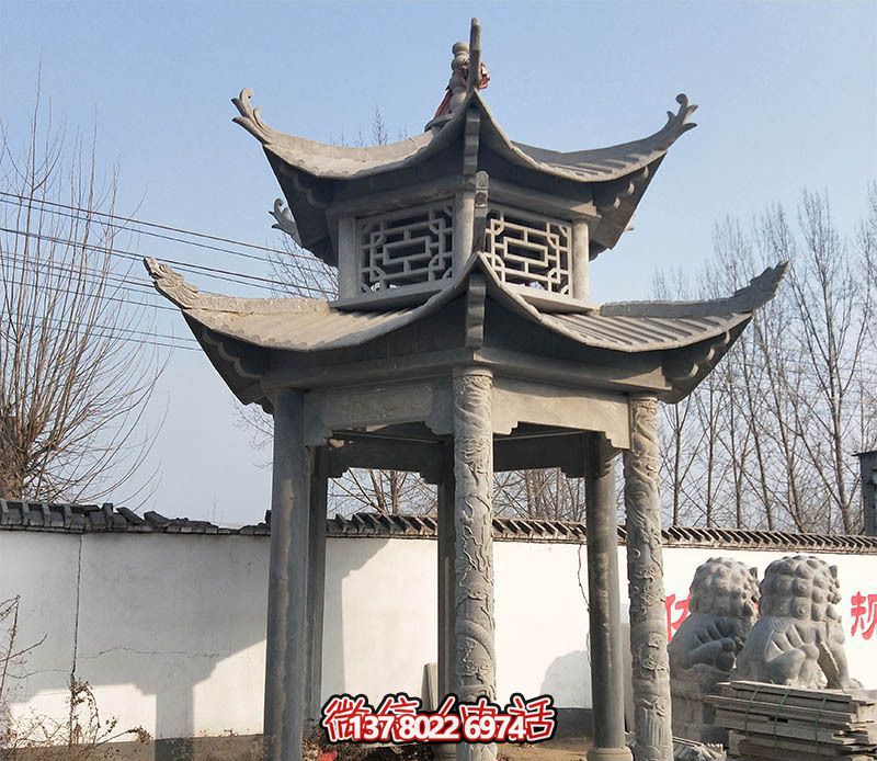 古樸雅致的仿古涼亭，讓你走進歷史悠久的古寺廟