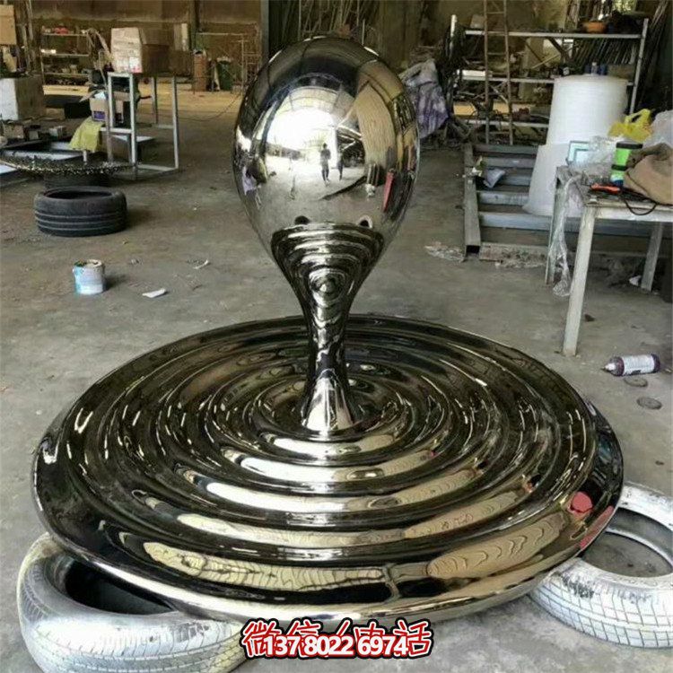 水景景觀不銹鋼擺件，精致創(chuàng)意鏡面水滴擺放