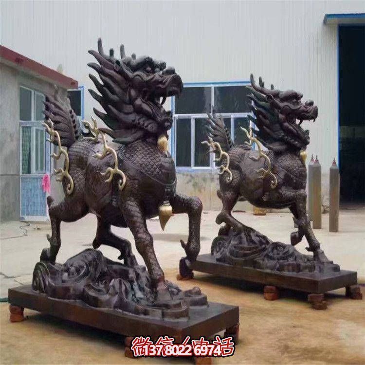 山水之藝，大型銅雕麒麟神雕塑