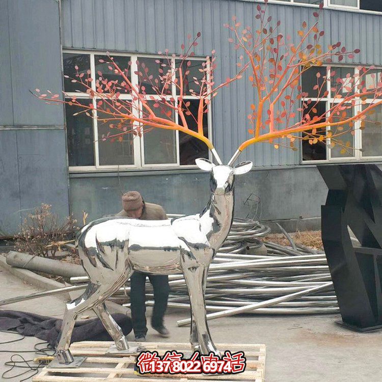 精致不銹鋼鏡面雕塑擺件，為您的園林景觀增添精彩