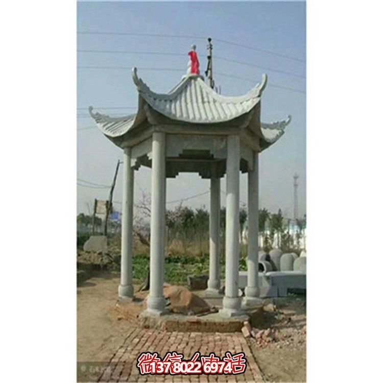 精美雕刻石頭涼亭，享受乘涼休息的樂趣