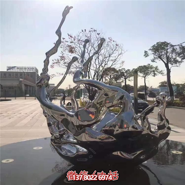 創(chuàng)意不銹鋼浪花雕塑，美化你的戶外廣場