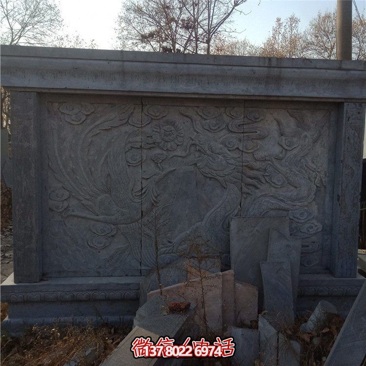 經(jīng)典中式庭院，清新山水浮雕照壁