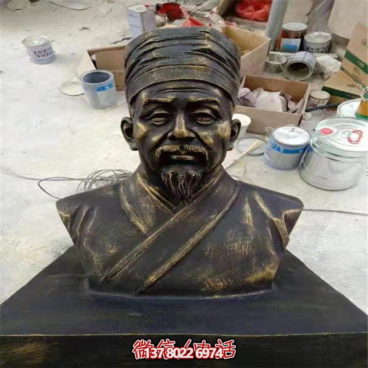 仿銅人物雕塑，玻璃鋼擺放玻璃裝飾城市學(xué)校園林