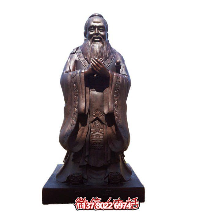 仿古雕塑玻璃鋼園林，點綴校園名人——孔子