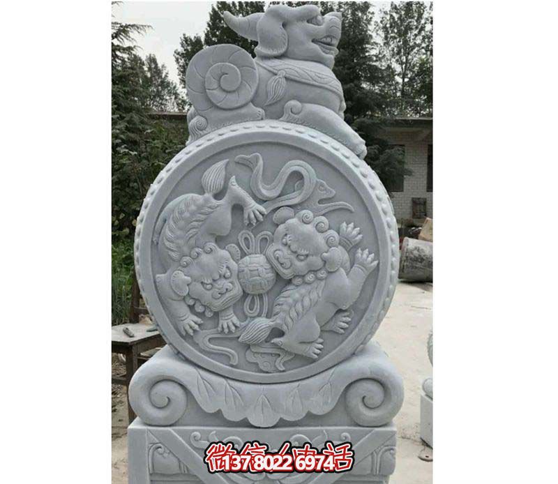 精美大理石抱鼓石雕塑，點(diǎn)綴園林景觀