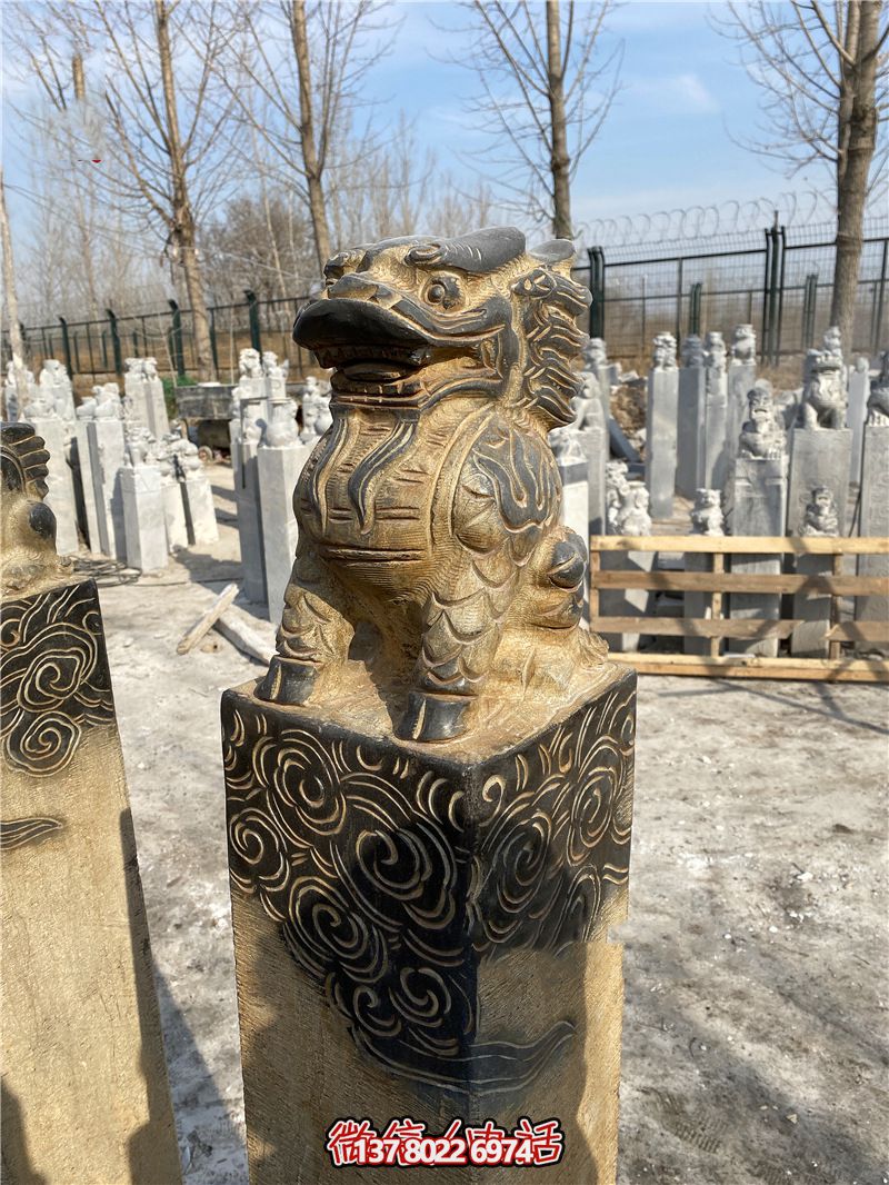 傳統(tǒng)風(fēng)格古典庭院——祥云環(huán)繞、大理石拴馬柱