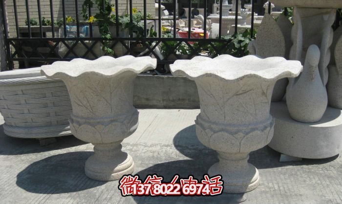 歐式大理石花盆石雕雕塑，締造公園景區(qū)精美景觀