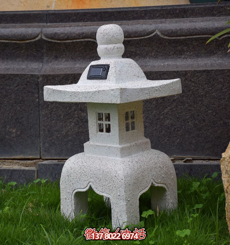 太陽能石燈，復(fù)古中式裝飾戶外景觀燈