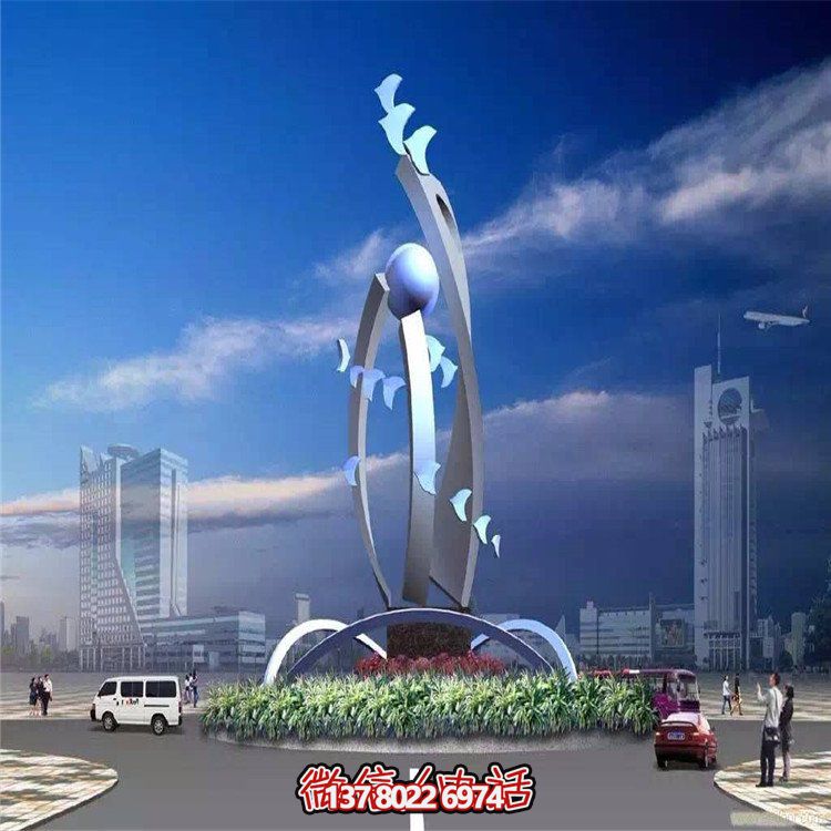 大型不銹鋼抽象藝術(shù)飛翔雕塑，豐富景觀廣場