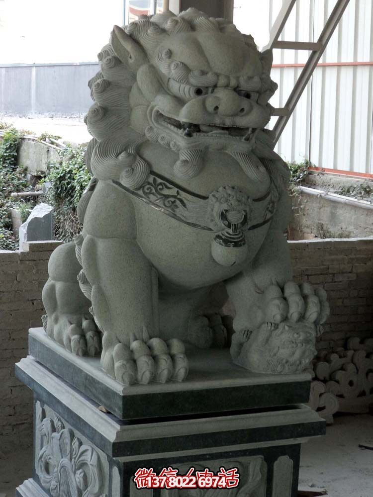 仿真大理石獅子雕塑，裝飾別墅大型法院