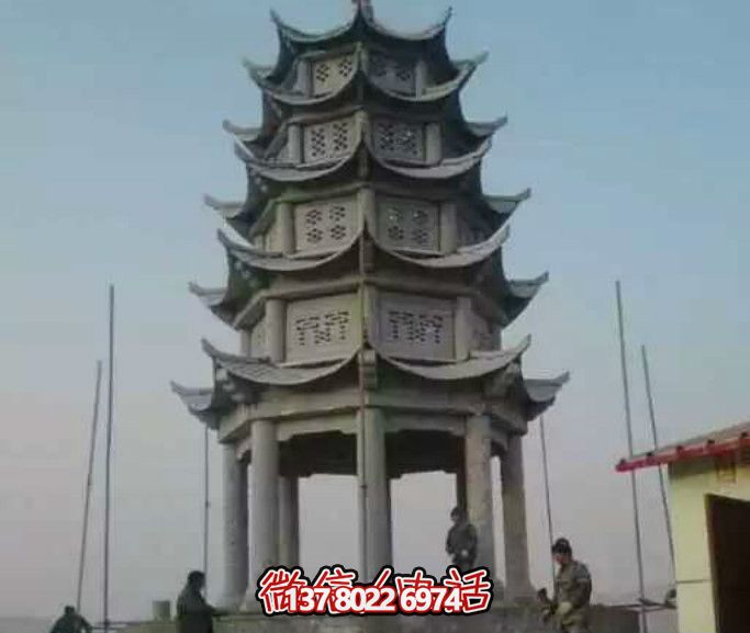 多層青石仿古塔涼亭，為你的寺院增添神秘氣息