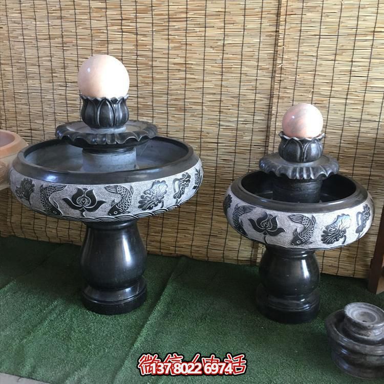 小型黑色大理石風(fēng)水招財(cái)擺件，室內(nèi)辦公家用