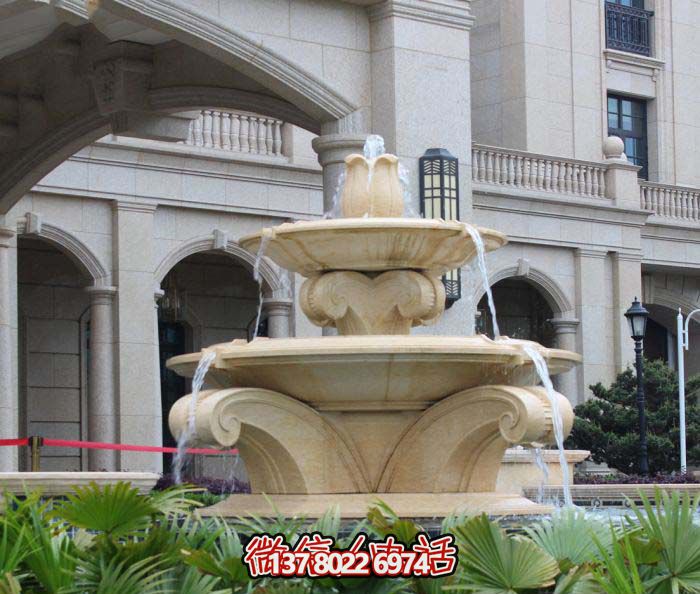 歐式風(fēng)格大理石噴泉雕塑，美化酒店、廣場(chǎng)、景觀