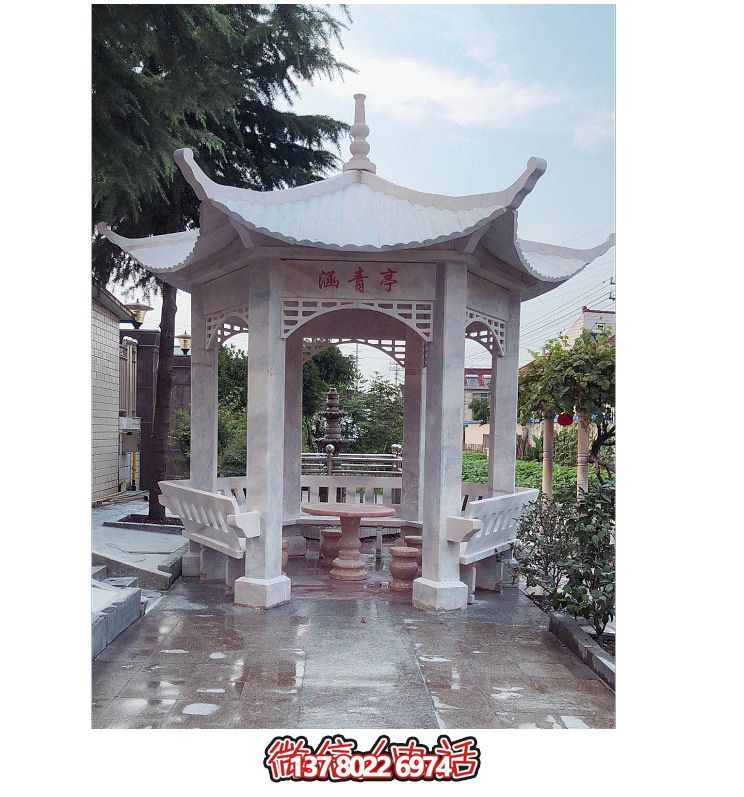 仿古大理石涼亭，美化花園景觀