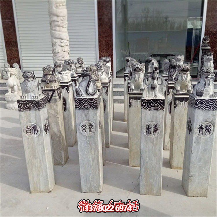 精美大理石雕塑，辟邪鎮(zhèn)宅，拴馬樁大型裝飾