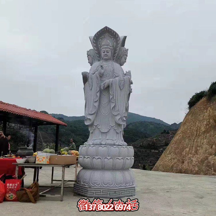 現(xiàn)代藝術(shù)石雕觀音雕塑，融入園林景觀的瑰麗大理石家園
