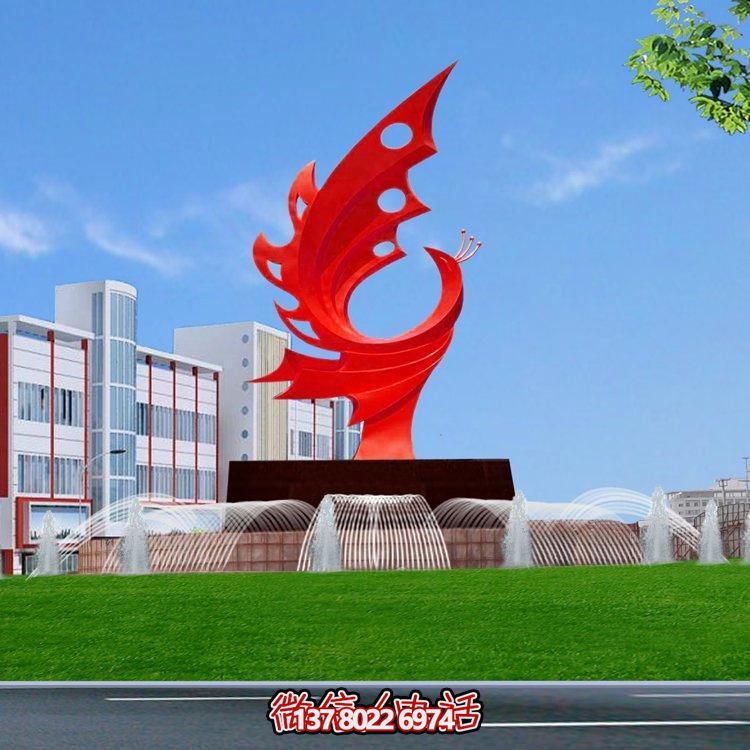 不銹鋼鳳凰標(biāo)志擺件，凸顯企業(yè)形象