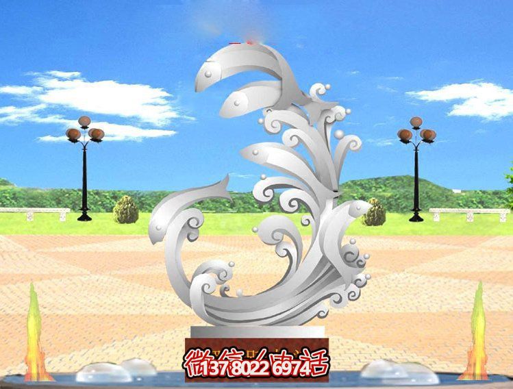 玻璃鋼雕塑魚(yú)躍龍門(mén)傳承古老傳統(tǒng)，展示創(chuàng)意美感
