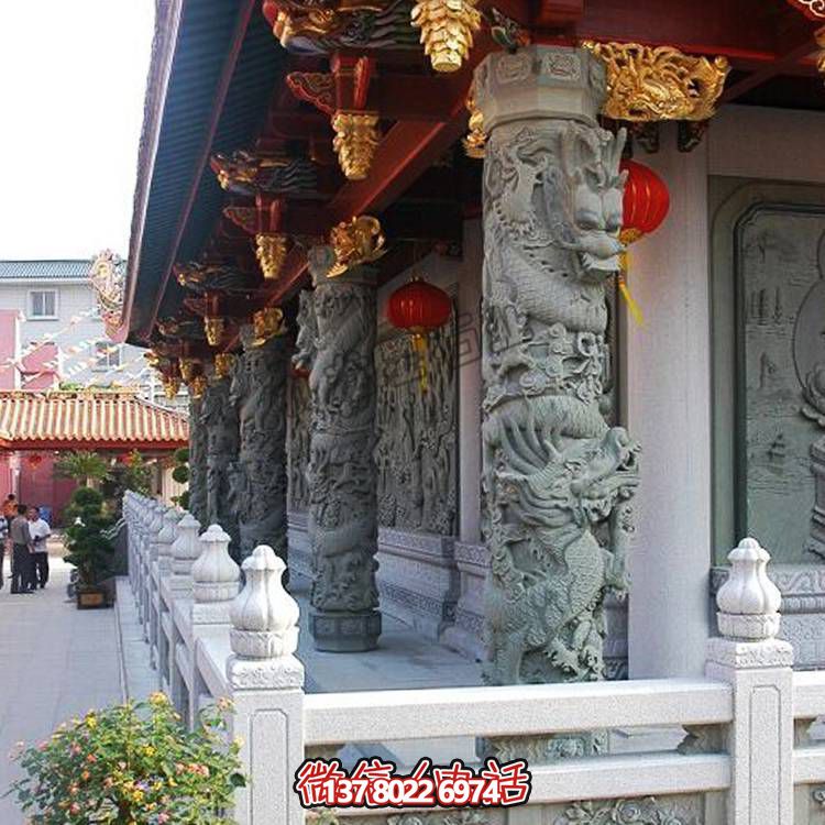 大理石雕刻的龍柱，點(diǎn)綴你家的廣場和寺院