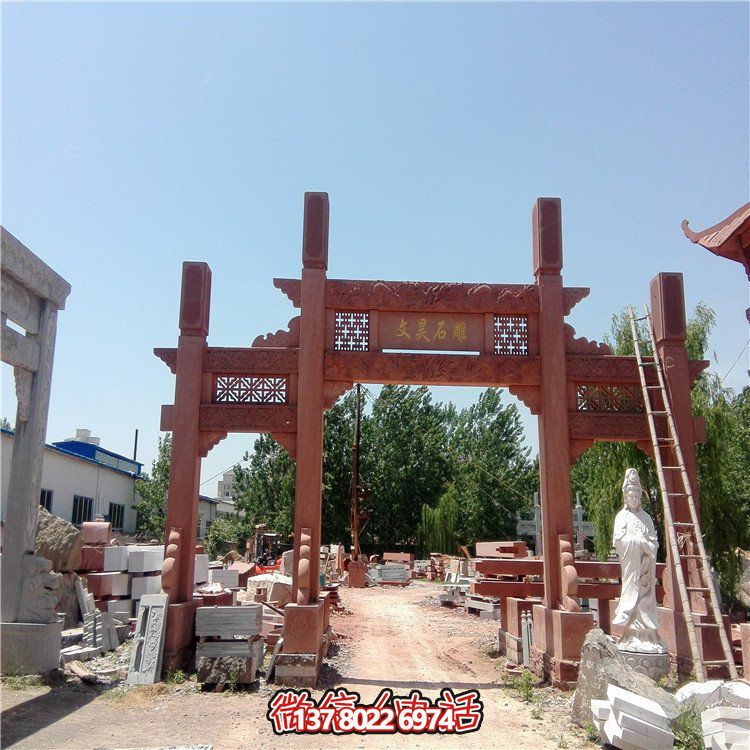 仿古雕塑擺件，青石大理石裝飾門樓牌樓牌坊村口
