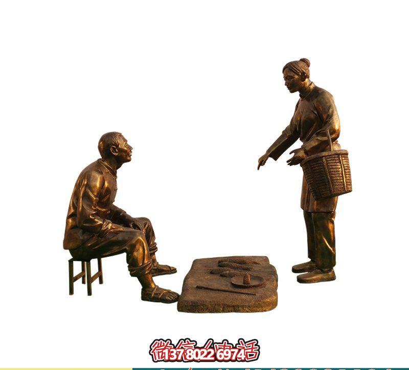 商場(chǎng)廣場(chǎng)賣魚(yú)老翁玻璃鋼仿銅雕塑 商場(chǎng)廣場(chǎng)賣魚(yú)老翁玻璃鋼仿銅雕塑