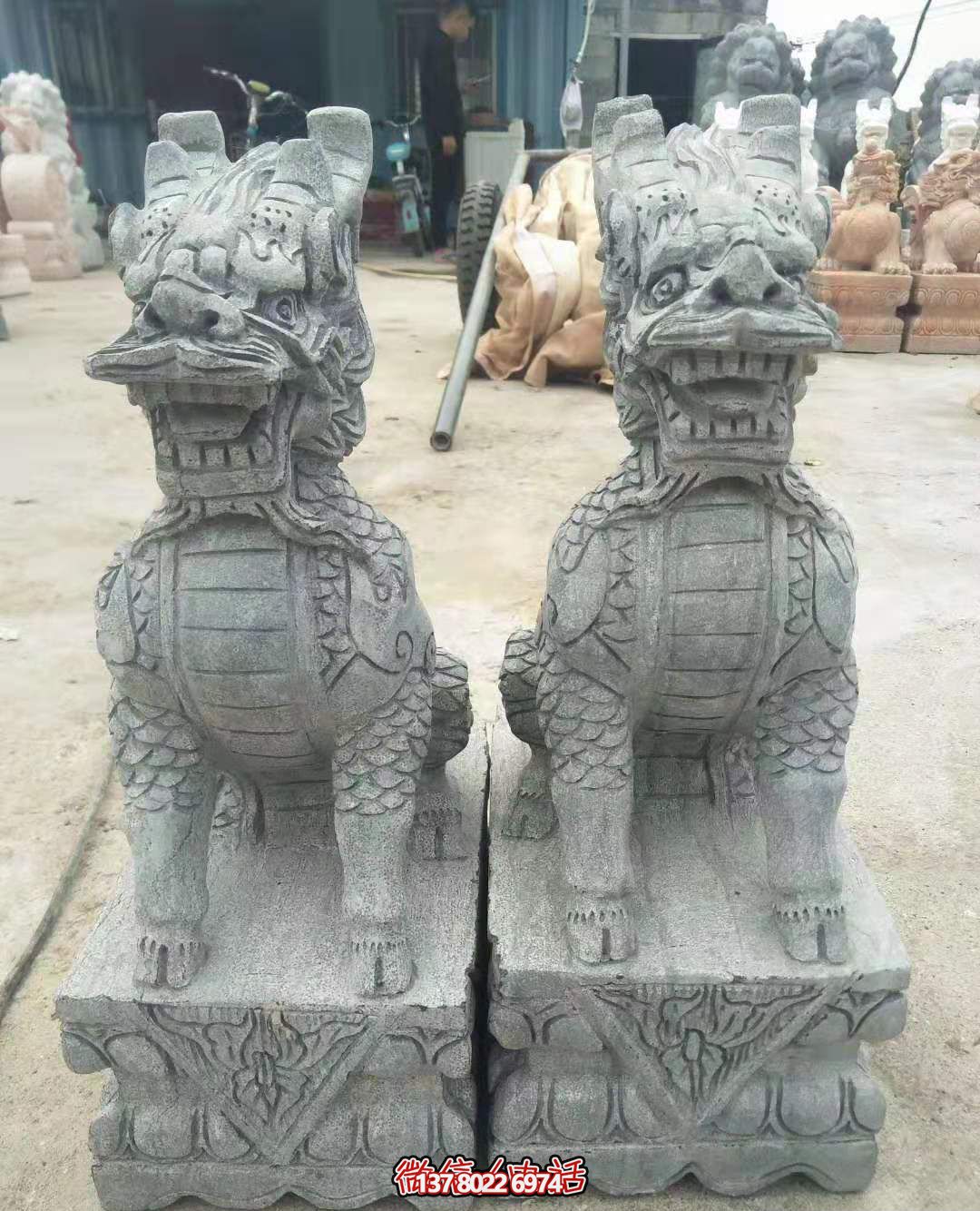 戶(hù)外景區(qū)大型大理石石雕麒麟雕塑 戶(hù)外景區(qū)大型大理石石雕麒麟雕塑