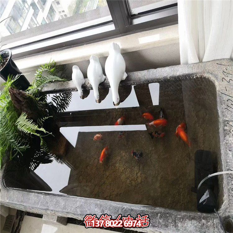 青石雕刻老石槽養(yǎng)魚(yú)庭院陽(yáng)臺(tái)擺放水池