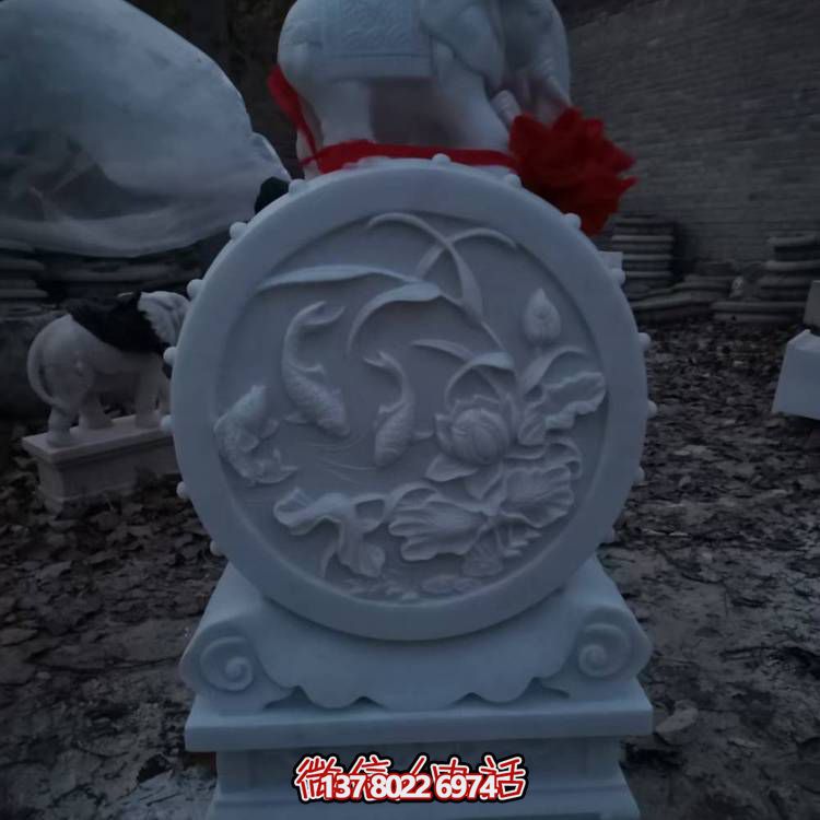 庭院戶外大理石石雕戶外門(mén)口抱鼓石雕塑