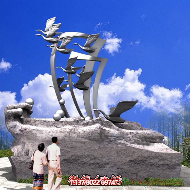 園林不銹鋼水景雕塑大型戶(hù)外景觀(guān)海浪浪花雕塑
