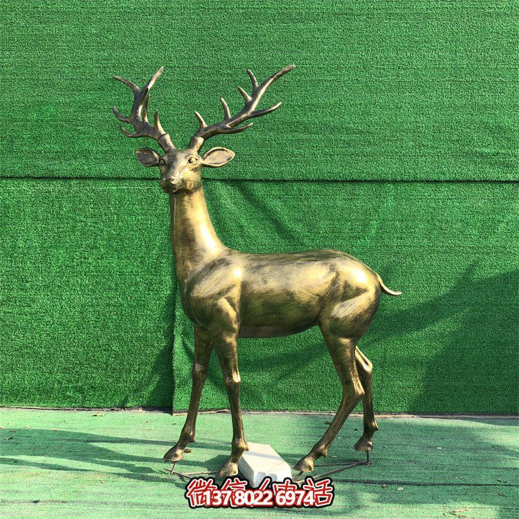玻璃鋼仿銅鹿，梅花鹿