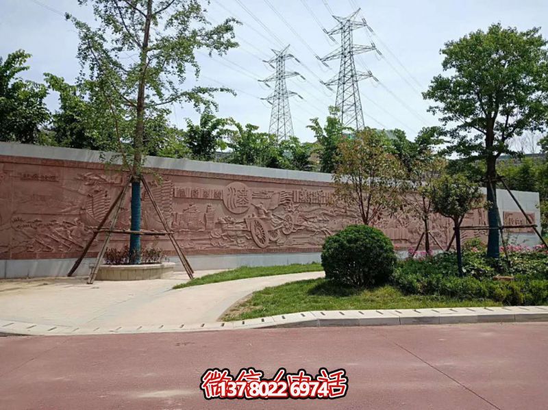 鄭州賈魯河石材浮雕墻，花崗巖《今朝勝景》